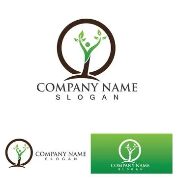 Green leaf ecology nature element vector logo Stock Illustration