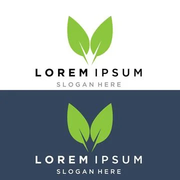 Green leaf ecology nature element vector logo 스톡 일러스트