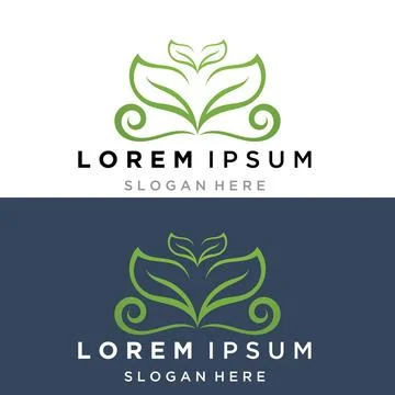 Green leaf ecology nature element vector logo 스톡 일러스트