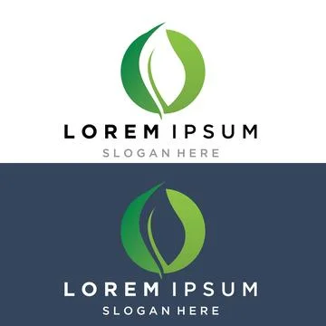 Green leaf ecology nature element vector logo Stock Illustration