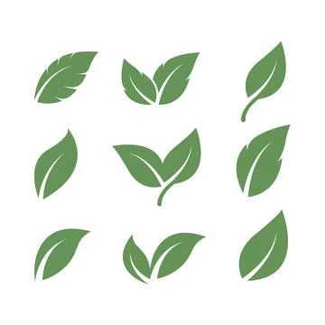 Green leaf ecology nature element  vector icon Stock Illustration