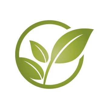 Green Leaf Environment Icon Vector Logo Template Stock Illustration
