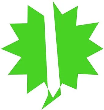 Green leaf explosion warning icon Stockillustratie