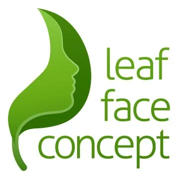 Green Leaf Face Concept Stock Illustration
