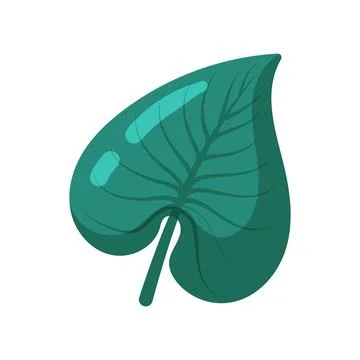 Green Leaf Flat Design Nature Illustration Stock Illustration