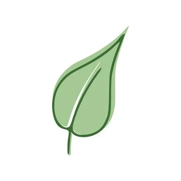Green Leaf flat icon isolated on white background. Vector illustration Stock Illustration