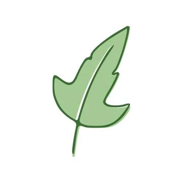 Green Leaf flat icon isolated on white background. Vector illustration Stock Illustration