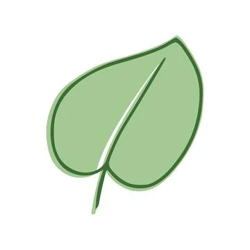 Green Leaf flat icon isolated on white background. Vector illustration Gre... Foto stock