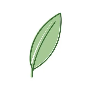 Green Leaf flat icon isolated on white background. Vector illustration Gre... Foto stock