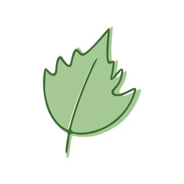 Green Leaf flat icon isolated on white background. Vector illustration Gre... Foto stock