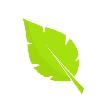Green leaf flat icon. Vector illustration Stock Illustration