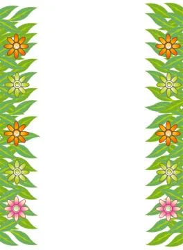 Green Leaf Flower Frame Illustration Stock Illustration