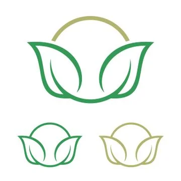 Green Leaf Flower Pattern Logo Template Illustration Design. EPS 10. Stock Illustration