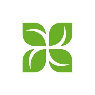 Green Leaf Flower Vector Logo Template Illustrazione stock