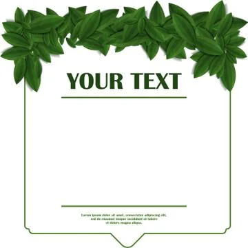 Green leaf frame template Stock Illustration