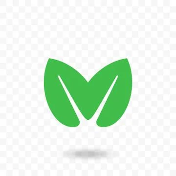 Green leaf heart vector icon for vegan, bio eco Stock Illustration