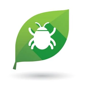 Green leaf icon with a bug イラスト素材