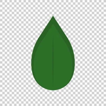 Green leaf icon design element isolated on transparency. Stock Illustration