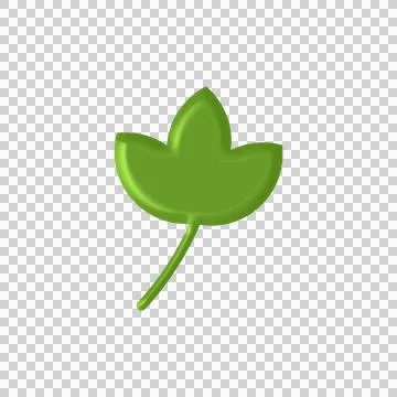 Green Leaf Icon Eco Friendly Botanical Symbol PNG Stock Illustration