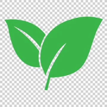 Green leaf icon for eco friendly and sustainable nature design elements Illustrazione stock