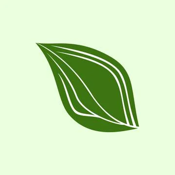 Green leaf icon on green background. Ecology concept. Elegant element Stock Illustration