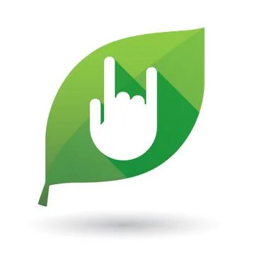 Green leaf icon with a hand Stock Illustration