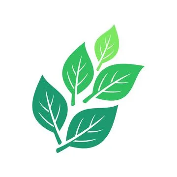 Green Leaf Icon Illustration Vector Template Stock Illustration