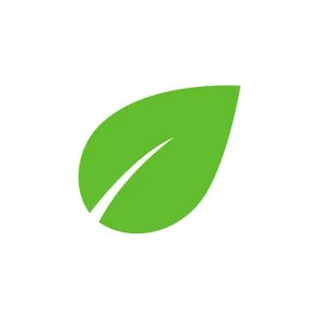 Green leaf icon logo Illustrazione stock