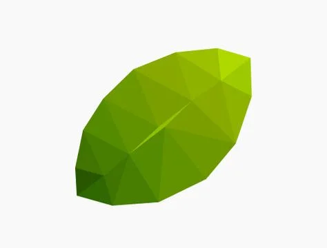 Green leaf icon, low poly. Vector illustration Stock Illustration
