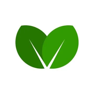 Green Leaf Icon. Simple Eco Logo. Vector 스톡 일러스트