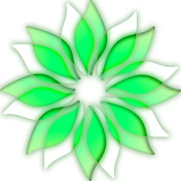 Green leaf icon on transparent background, clipping path Stock Illustration