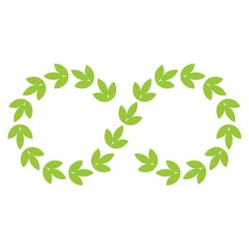 Green leaf infinity frame. Vector logo icon template Illustrazione stock
