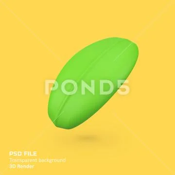 Green leaf isolated 3d render icon illustration Plantilla PSD