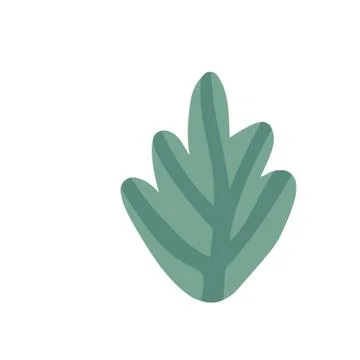Green leaf isolated on white background. Leaves in doodle style. Illustrazione stock