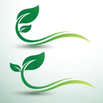 Green leaf labels Stock Illustration