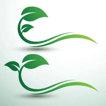 Green leaf labels Stock Illustration