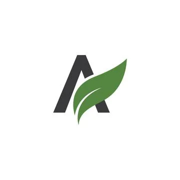 Green leaf letter 스톡 일러스트