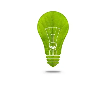 Green leaf light bulb Stock Illustration
