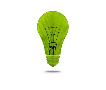 Green leaf light bulb Stock Illustration