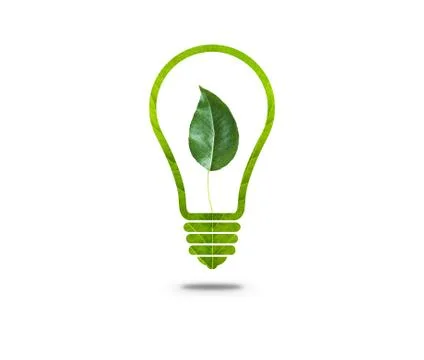 Green leaf light bulb Stock Illustration