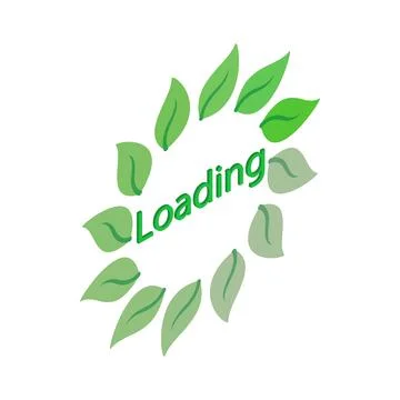 Green leaf loading circle sign icon Stock Illustration