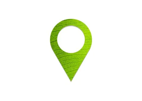 Green leaf location symbol Ilustração Stock