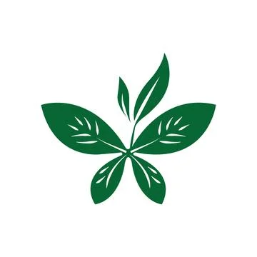 Green Leaf Logo Design Organic Nature Identity. Ilustração Stock