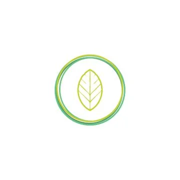 Green leaf logo design vector unique Illustrazione stock