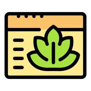 Green leaf logo displaying on modern website promoting environmental awarenes Stock Illustration