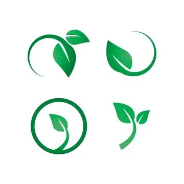 Green leaf logo icon design template Stock Illustration