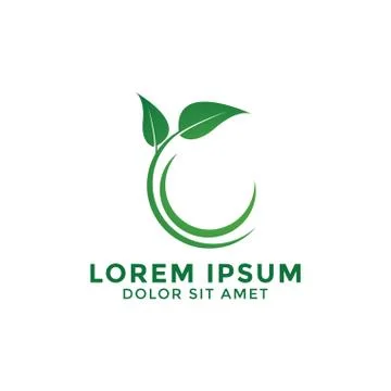 Green leaf logo icon design template vector Illustrazione stock