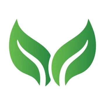 Green leaf logo isolated on white background. Eco label of healthy organic na Stock Illustration
