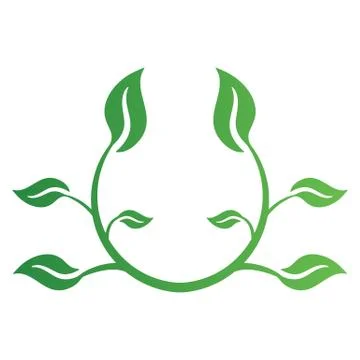 Green leaf logo isolated on white background. Eco label of healthy organic na Stock Illustration
