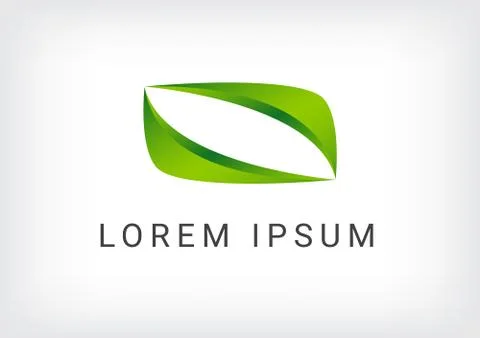 Green leaf logo square style design template Stock Illustration